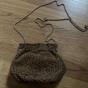 Leopard Print Chain Strap Vintage Bag